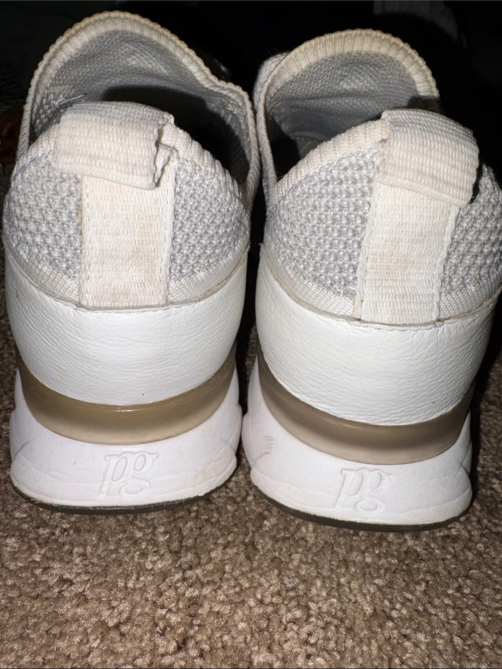 Paul Green White Knit Lace-Up Sneakers for Women